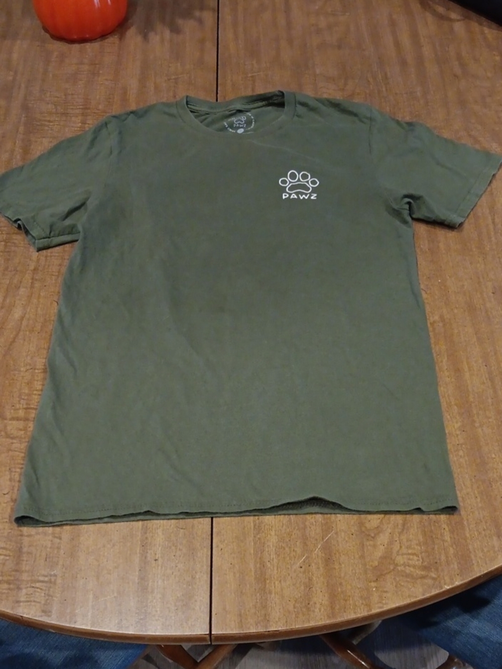 PAWZ Olive Green Men's Short Sleeve Crewneck Tee